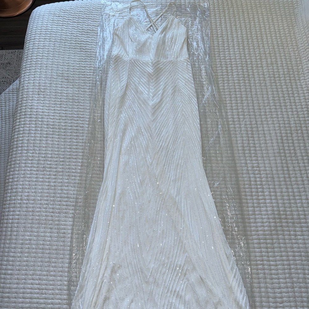 Lulu's White Sequin Dress